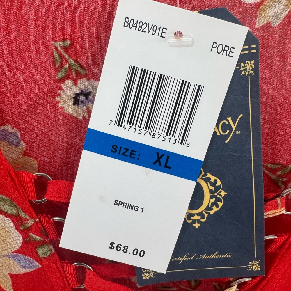 Democracy Red Floral Blouse - Picture 5 of 5